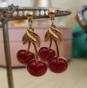 Cherry gold earrings
